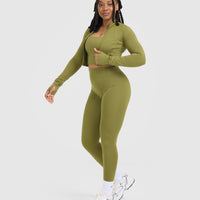 Timeless Crop Jacket | Olive Green