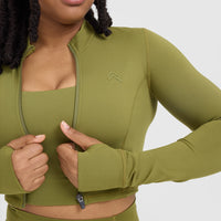 Timeless Crop Jacket | Olive Green