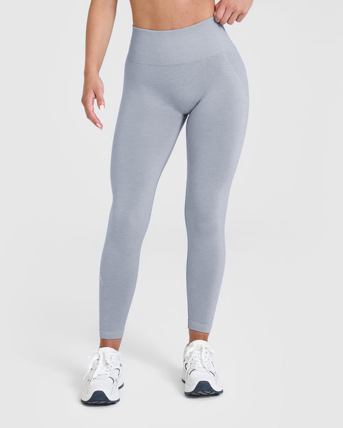 Oner Modal Effortless Seamless Leggings with White Logo | Metal Grey