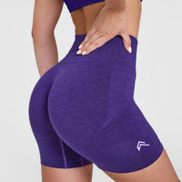 Effortless Seamless Shorts with White Logo | Amethyst