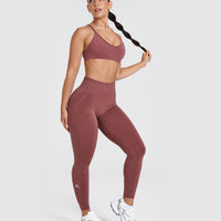 Effortless Seamless Leggings with White Logo | Berry