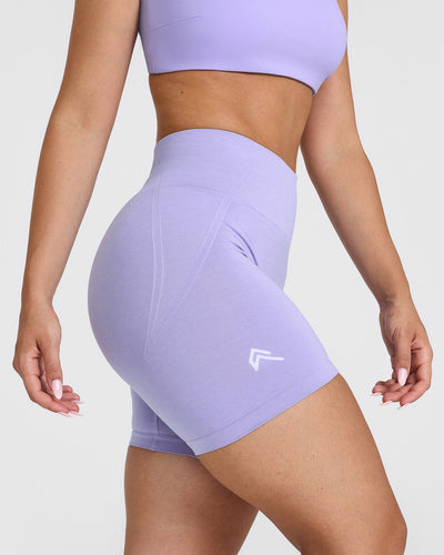 Effortless Seamless Shorts with White Logo | Vintage Violet