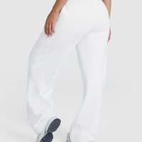 Raw Lounge Wide Leg Jogger with Graphic | White