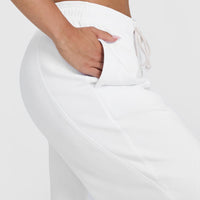 Raw Lounge Wide Leg Jogger with Graphic | White