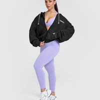 Raw Lounge Oversized Zip Through Hoodie with Graphic | Washed Black