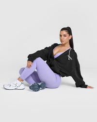 Raw Lounge Oversized Zip Through Hoodie with Graphic | Washed Black