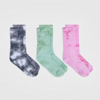 Tie Dye Socks 3 Pack | Power Pink/Black/Pump Green