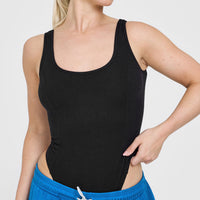 High Leg Bodysuit | Washed Black