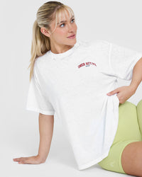 Legendary Graphic Print Washed T-Shirt | White