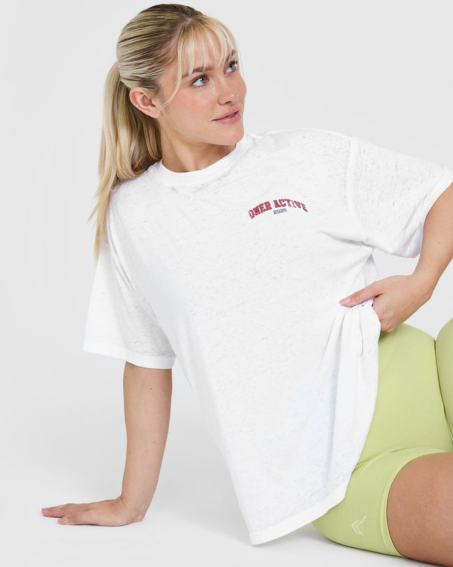Legendary Graphic Print Washed T-Shirt | White