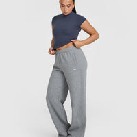 Mellow™ Rib Mid Mock Neck T-Shirt | True Blue