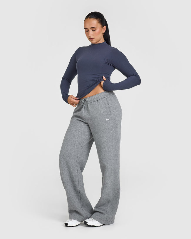 Mellowâ„¢ Rib Mock Neck Long Sleeve Top | True Blue