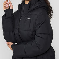 Mid Length Puffer Jacket | Black