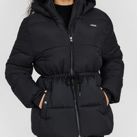 Mid Length Puffer Jacket | Black