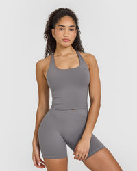 Timeless Square Neck Mid Vest | Ash Grey