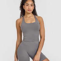 Timeless Square Neck Mid Vest | Ash Grey