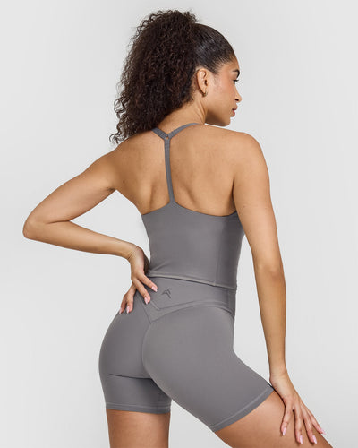 Timeless Square Neck Mid Vest | Ash Grey