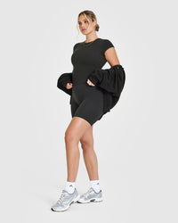 Mellow™ Rib Mid T-Shirt | Soft Black