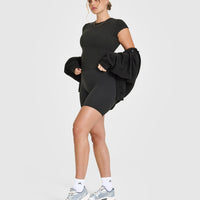 Mellow™ Rib Mid T-Shirt | Soft Black