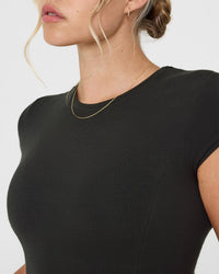 Mellow™ Rib Mid T-Shirt | Soft Black
