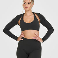 SoftMotion™ Long Sleeve Shrug | Soft Black