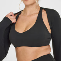 SoftMotion™ Long Sleeve Shrug | Soft Black