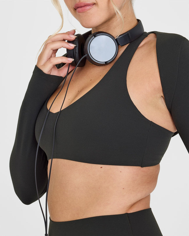 SoftMotion™ Long Sleeve Shrug | Soft Black