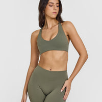 SoftMotion™ Bralette with White Logo | Alpine Green