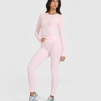 Mellow™ Rib Mid Long Sleeve Top | Ballet Pink