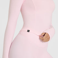 Mellow™ Rib Mid Long Sleeve Top | Ballet Pink