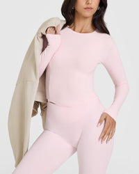 Mellow™ Rib Mid Long Sleeve Top | Ballet Pink