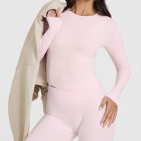Mellow™ Rib Mid Long Sleeve Top | Ballet Pink