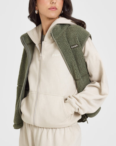 Mid Weight Zip Through Hoodie | Sand