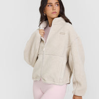 Zip Through Fleece Jacket | Sand