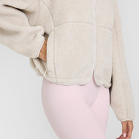 Zip Through Fleece Jacket | Sand