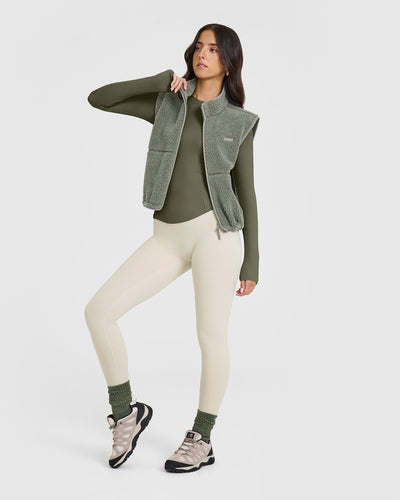 Mellow™ Rib Long Sleeve Top | Alpine Green