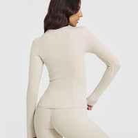 Mellow™ Rib Long Sleeve Top | Sand