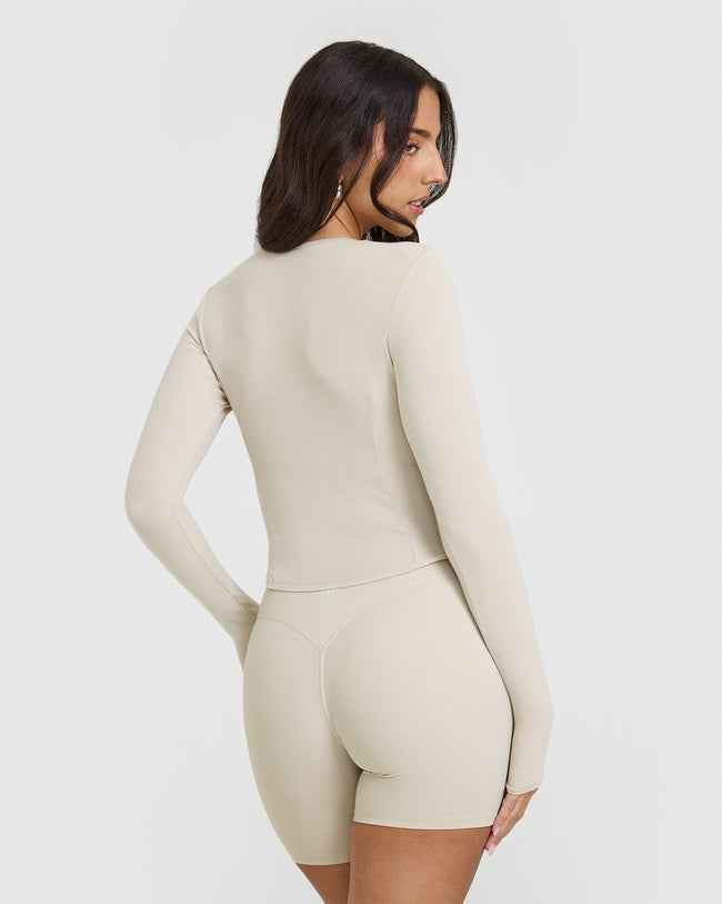 Mellow™ Rib Mid Long Sleeve Top | Sand