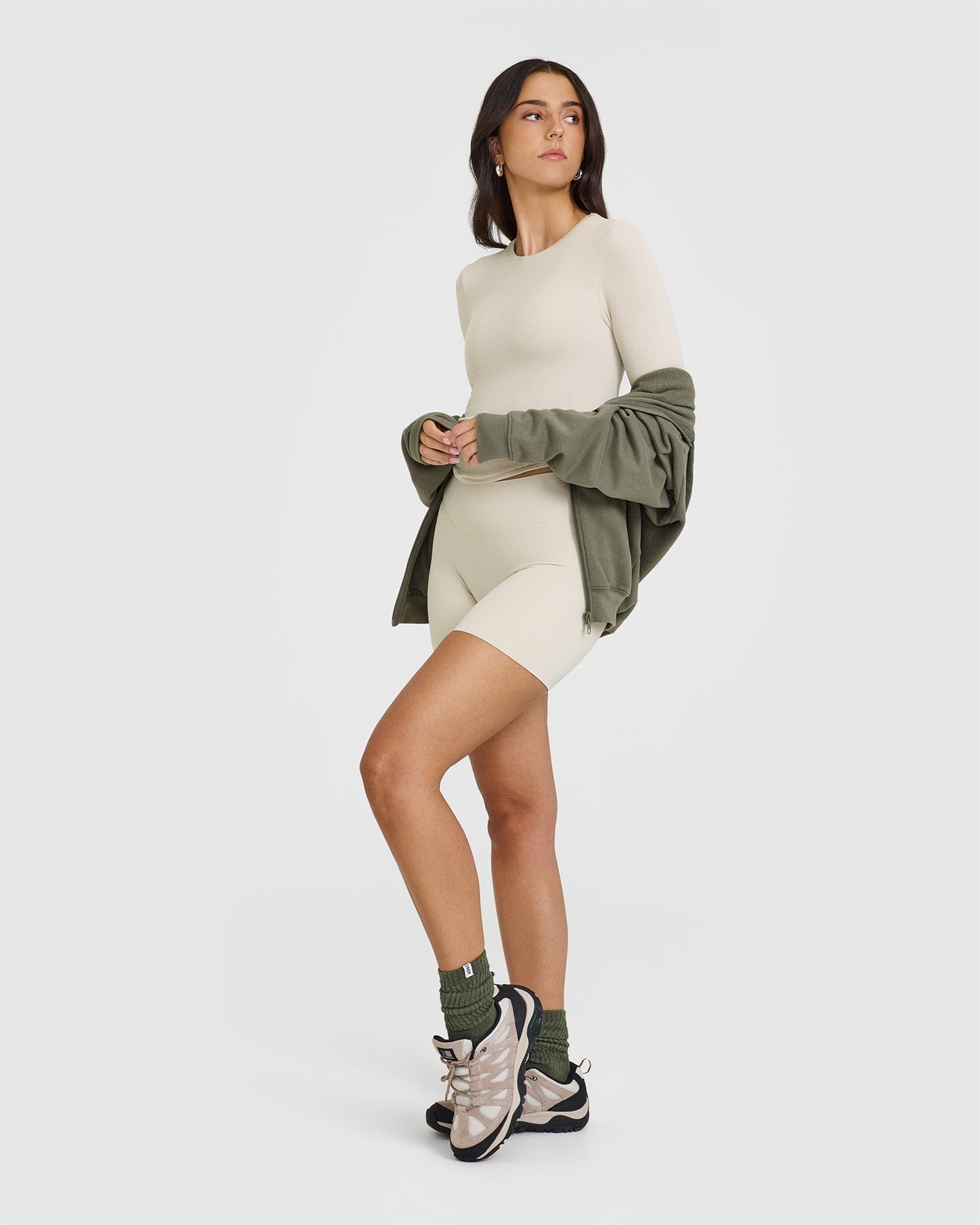 Mellow™ Rib Mid Long Sleeve Top | Sand