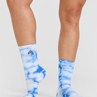 Tie Dye Crew Sock | Glaucous Blue/Iced Green/Iris Purple
