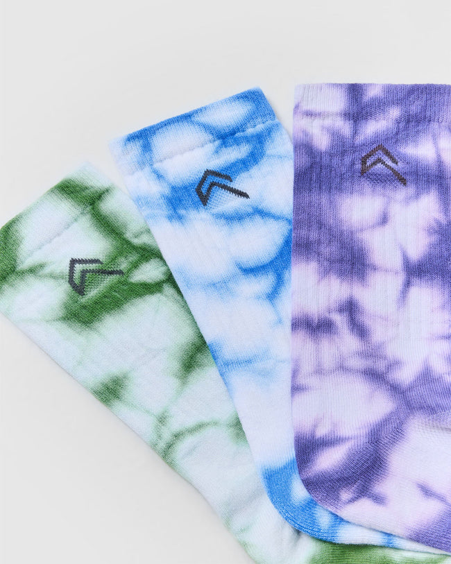 Tie Dye Crew Sock | Glaucous Blue/Iced Green/Iris Purple