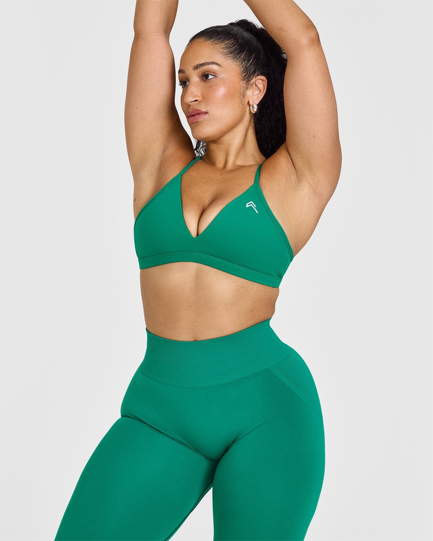 Unified Ultra Micro V Neck Bralette | Washed Emerald Green