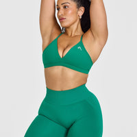 Unified Ultra Micro V Neck Bralette | Washed Emerald Green