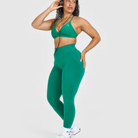 Unified Ultra Micro V Neck Bralette | Washed Emerald Green