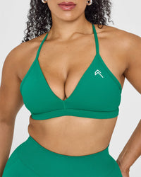 Unified Ultra Micro V Neck Bralette | Washed Emerald Green