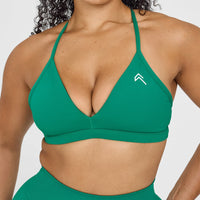 Unified Ultra Micro V Neck Bralette | Washed Emerald Green