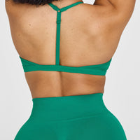Unified Ultra Micro V Neck Bralette | Washed Emerald Green