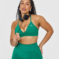 Unified Ultra Micro V Neck Bralette | Washed Emerald Green