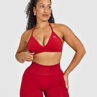 Unified Ultra Micro V Neck Bralette | Toasted Red