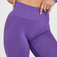 Effortless Seamless Leggings with White Logo | Iris Purple